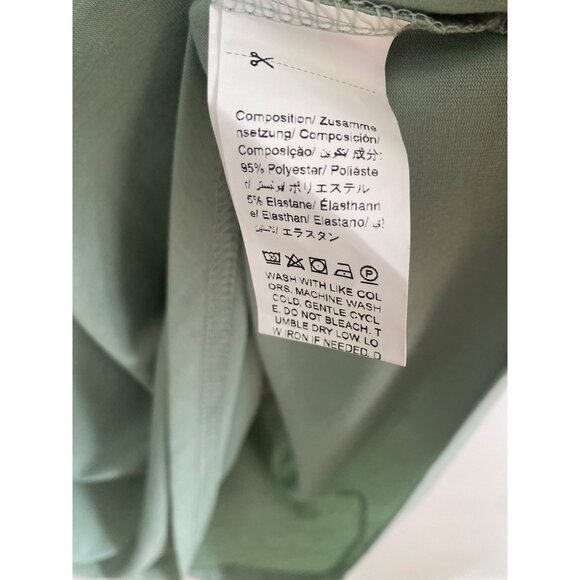 Light Sage Green Perout Dress With Side Tie Detail & Short Sleeves Size L - Picture 5 of 5